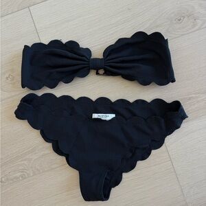 Marysia Swim Black Scalloped Bikini